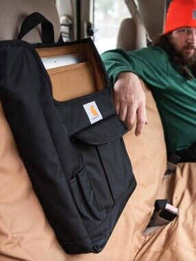 NWT Carhartt Front Seat Car Organizer - Black Heavy-duty Canvas Multi Pockets